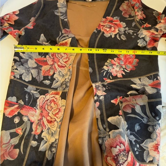 SOLITAIRE Anthropology Faux Suede Lightweight open cardigan M - Picture 9 of 10